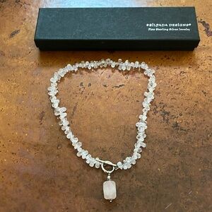 Silpada rose quartz and sterling silver bead necklace